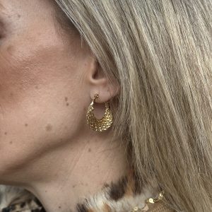 Golden Weave Mini Hoops