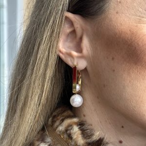 Pearl Frame Hoops – Gold