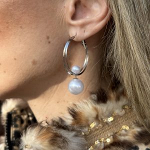 Pearl Circle Hoops