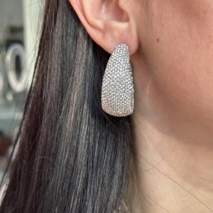 Crystal Hoop – Silver
