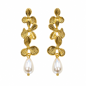 Daisy Pearl Earrings – Stainless Steel