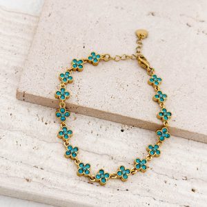 Aqua Bloom Bracelet – Stainless Steel
