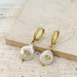 Iris Pearl Earrings – Stainless Steel
