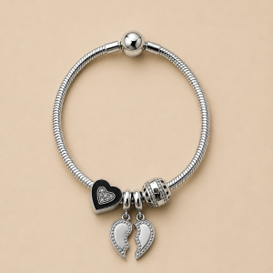 FOREVER Stainless Steel Charm Bracelet – Gold & Silver
