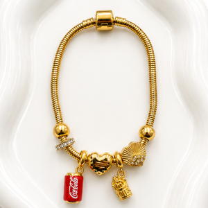POPPY Stainless Steel Charm Bracelet – Gold & Silver
