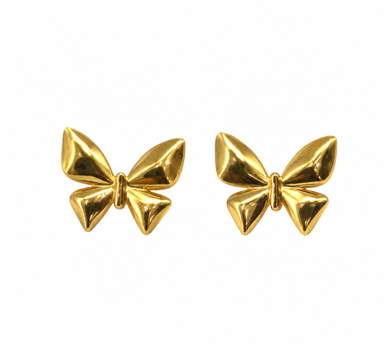 Golden Butterfly Studs - stainless steel - Image 2
